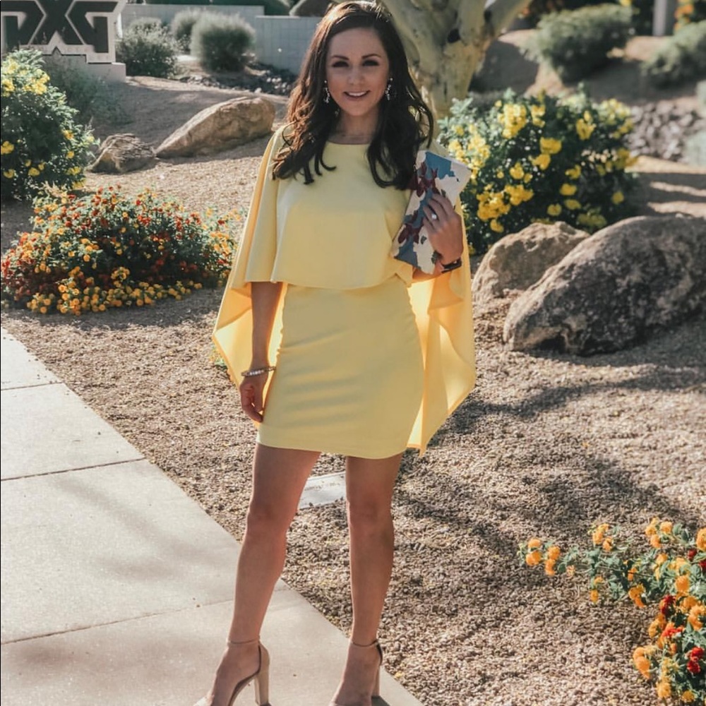 Lulus Yellow Cape dress